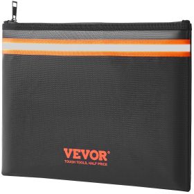 VEVOR Fireproof Document Bag, 13.4"x10" Fireproof Money Bag 2000°F, Fireproof and Waterproof Bag with A Card Pocket, Zipper, and Reflective Strip