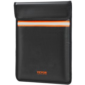 VEVOR Fireproof Document Bag, 15"x11" Fireproof Money Bag 2000°F, Double Pockets Fireproof and Waterproof Bag with Zipper and Reflective Strip