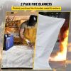 VEVOR Fire Blankets, 2 Pack Welding Blankets, 8' x 10' Fire Suppression Blanket, 1022°F Flame Retardant Blanket, White Fire Emergency Blankets