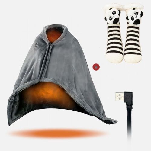 Keep warm in winter .59 Plus 31in USB Heated Blanket Electric Heated Blanket Heated Poncho Shawl Wrap Throw with Zipper Washable for Home Office Keep warm in winter .59 Plus 31in USB Heated Blanket Electric Heated Blanket Heated Poncho Shawl Wrap Throw with Zipper Washable for Home Office