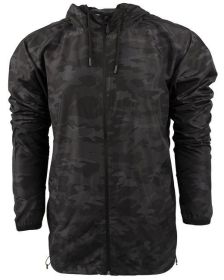 Burnside B9754 Lightweight Windbreaker (Color: BLACK CAMO, size: M)